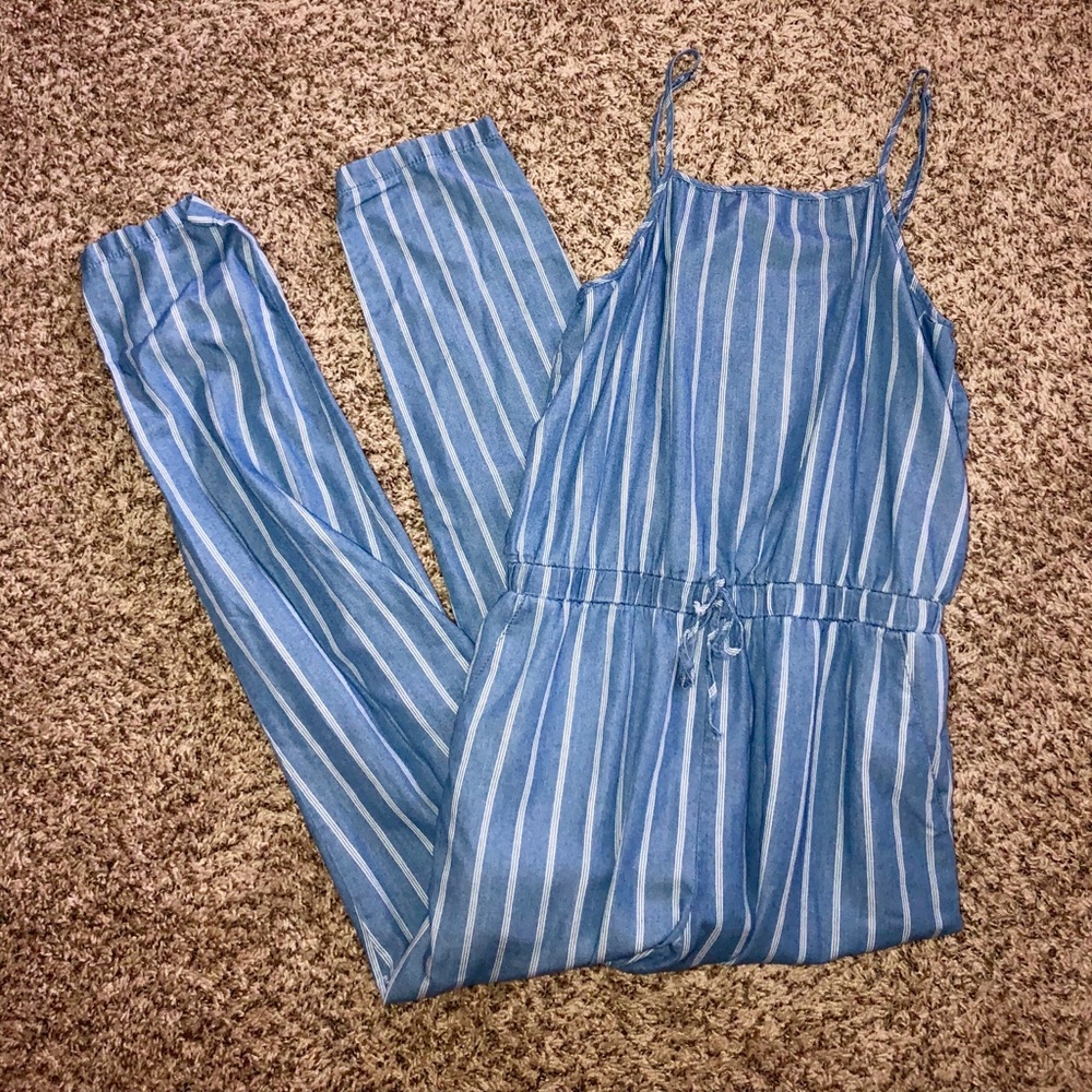 Striped blue jumpsuit